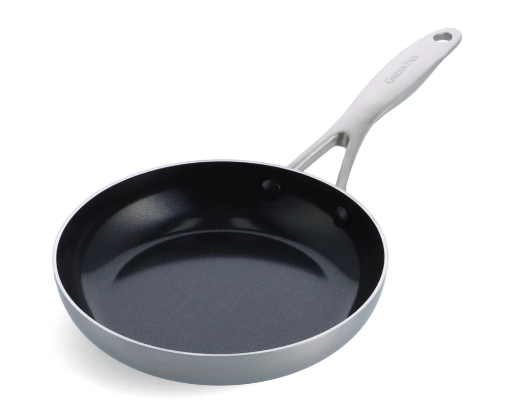 GreenPan Koekenpan Geneva - RVS - ø 18 Cm - Keramische Anti-aanbaklaag 1 GreenPan Koekenpan Geneva - RVS - ø 18 Cm - Keramische Anti-aanbaklaag