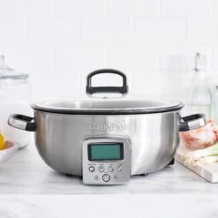 GreenPan Omnicooker - 5.7 Liter - RVS - Keramische Anti-baklaag 13 GreenPan Omnicooker - 5.7 Liter - RVS - Keramische Anti-baklaag -Greenpan CC005284 001 CC005285 001 image2 produlife ecc3de27 433c 451e 9d57 53e936682eb3